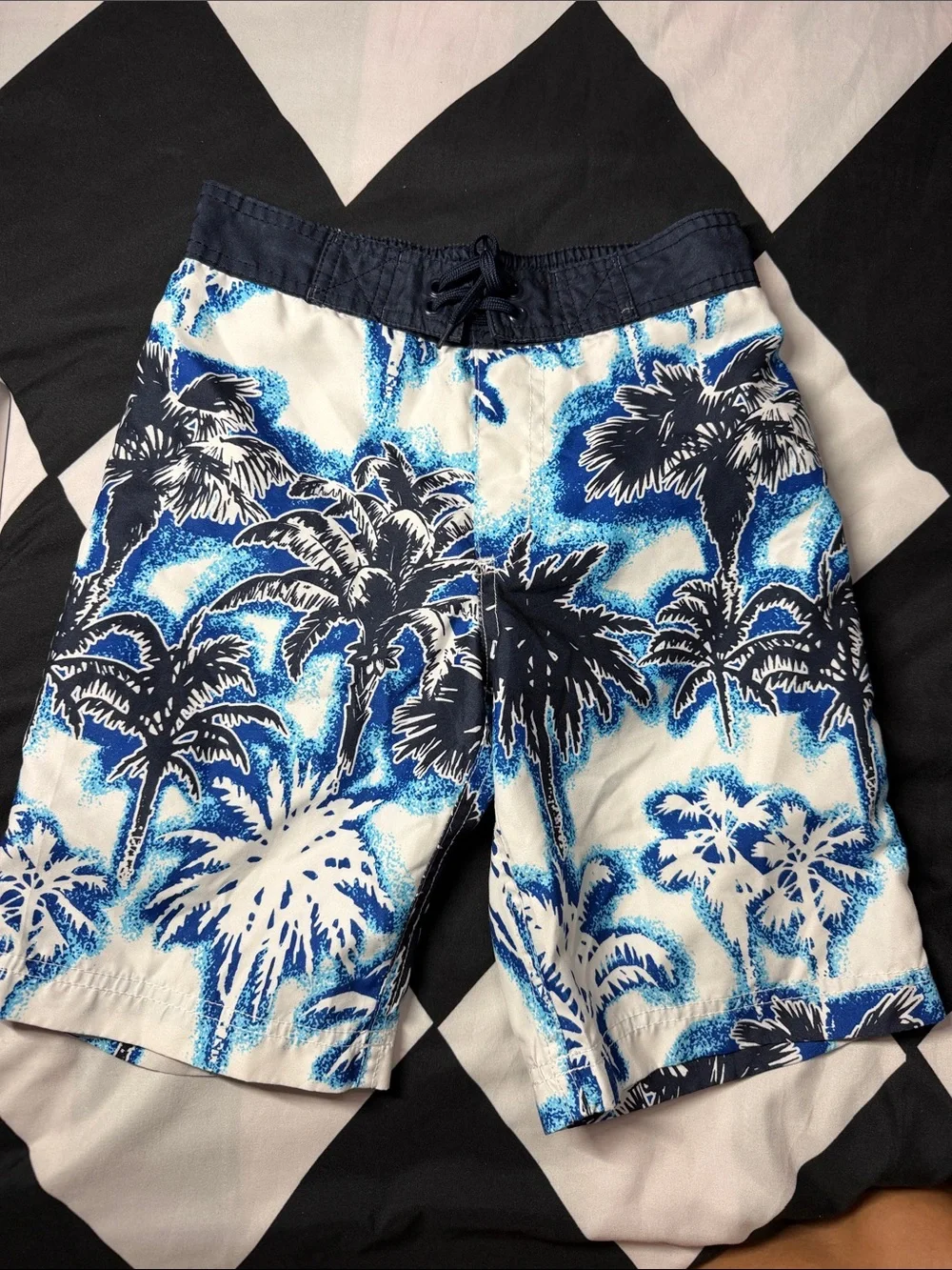 Kids Blue Shark & Palm Swim Shorts Set